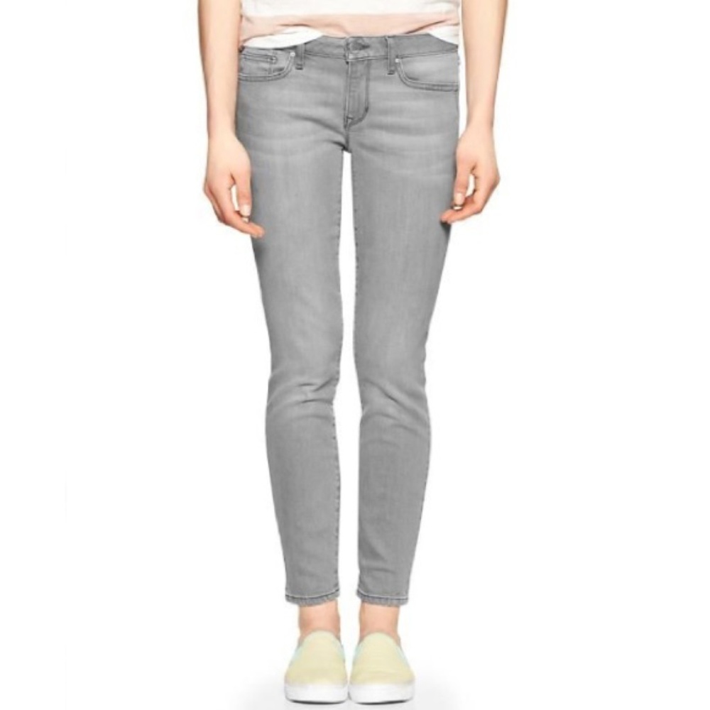 GAP Mid Rise Ankle Zip Jeans in Gray